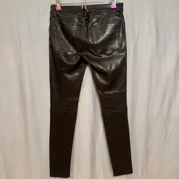 Frame Le Skinny de Jeanne Women's Leather Pants NEW, Black 26 Authentic lamb - Picture 8 of 11